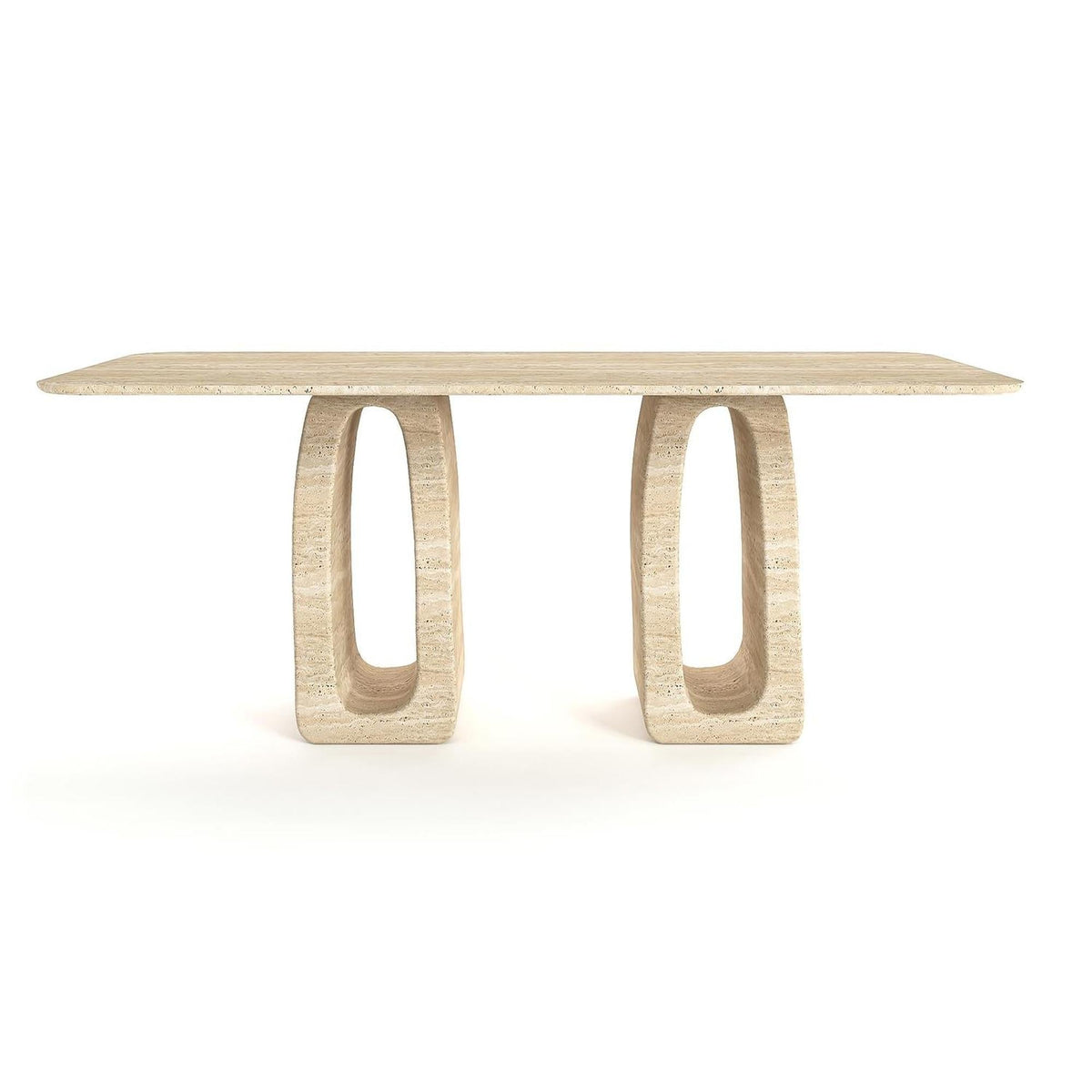 Crosby Rectangular Travertine Dining Table