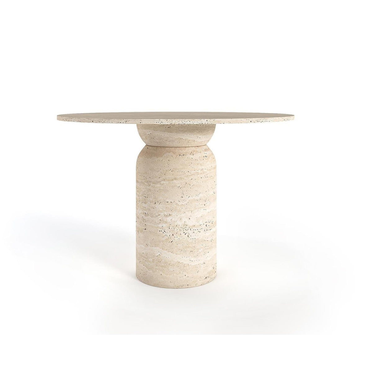 Caliga Round Travertine Table
