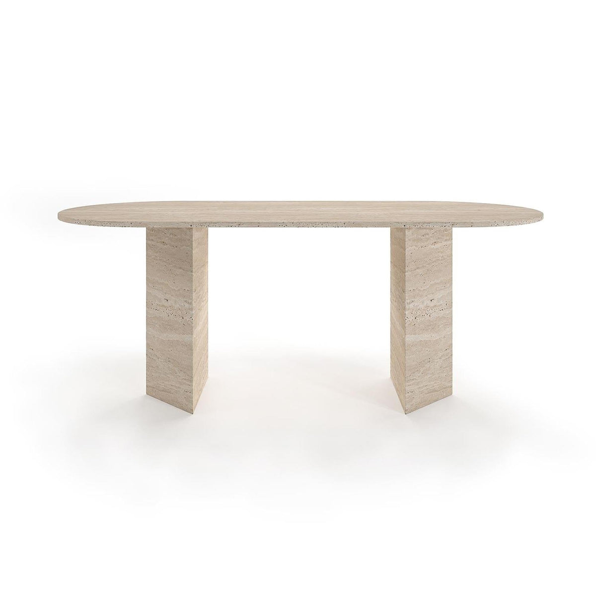 Hagen Oval Travertine Dining Table