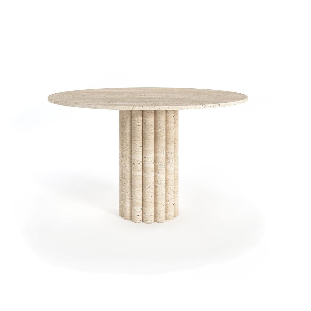 Carmody Round Travertine Dining Table