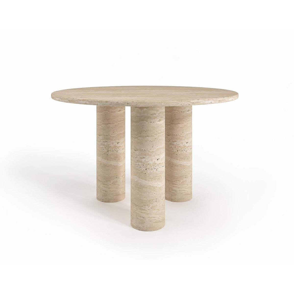 Buell Round Travertine Dining Table