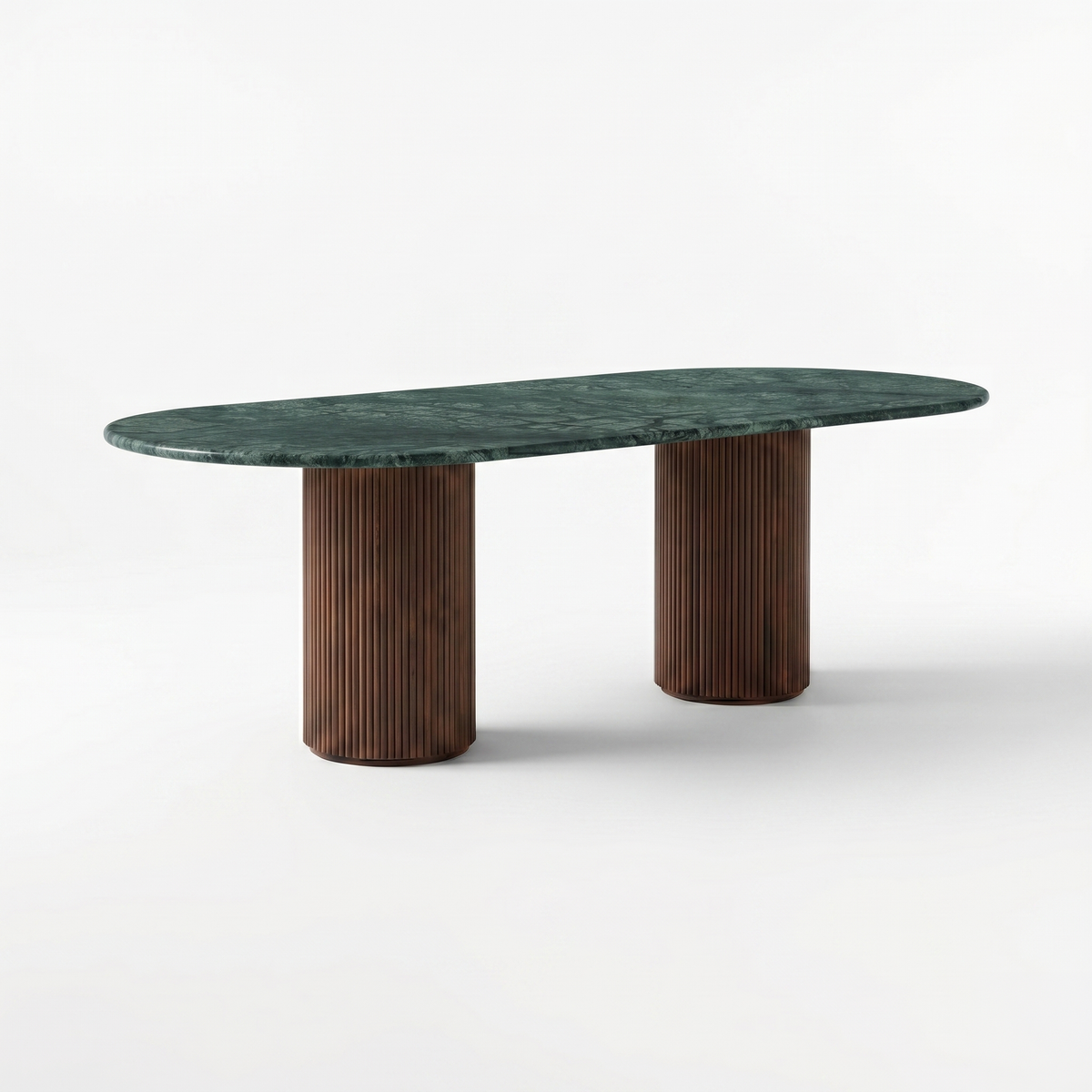 Charles Oval Verde Guatemala Marble Dining Table