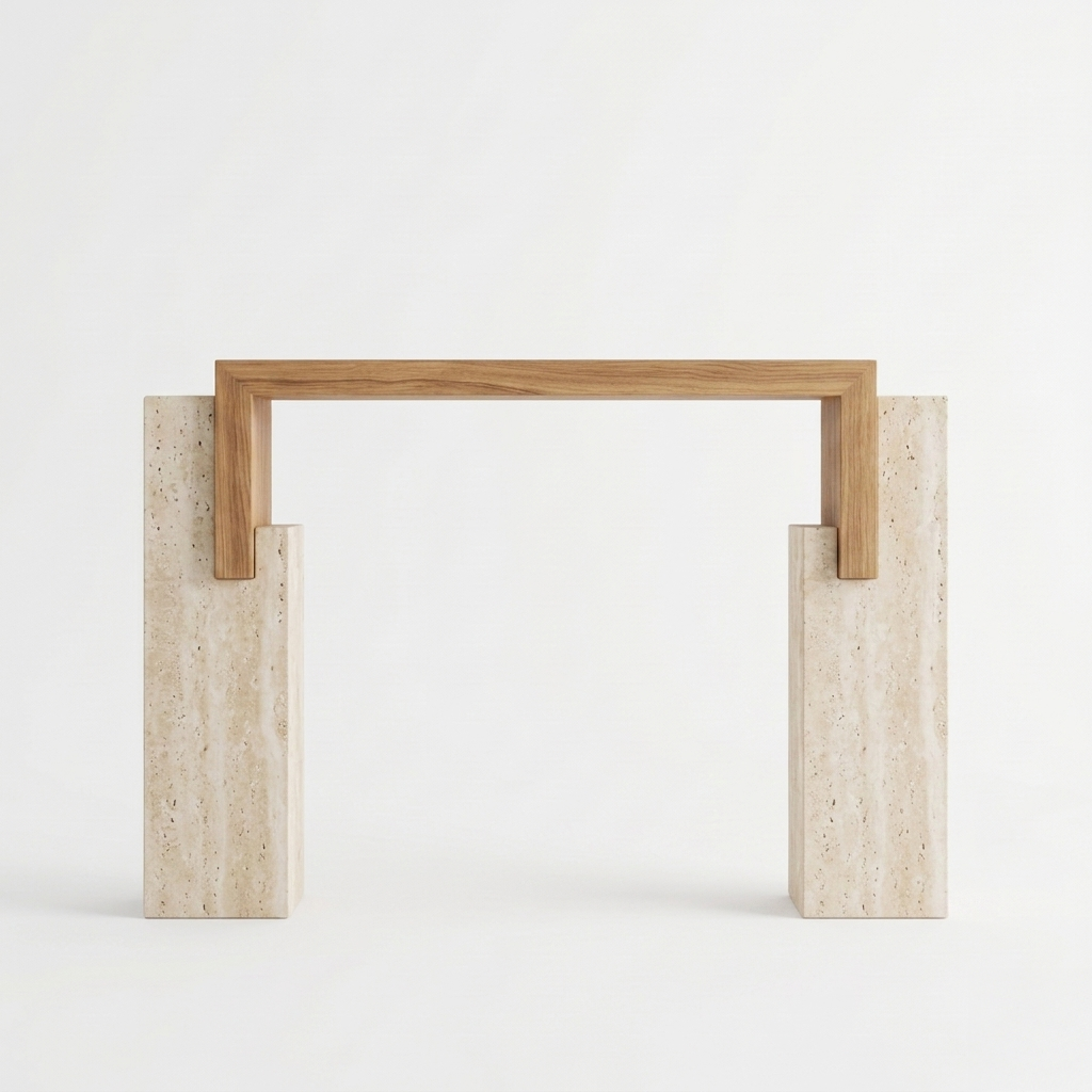 Donna Travertine Console Table