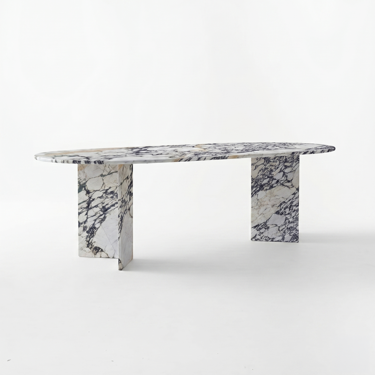 Finn Oval Calacatta Viola White Marble Dining Table
