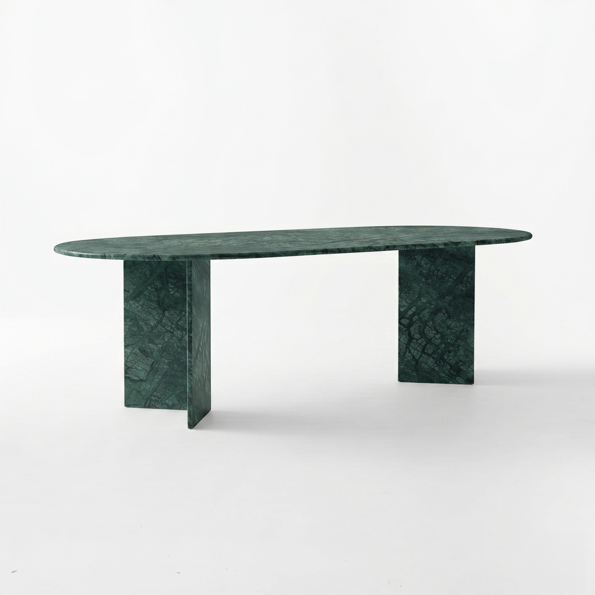 Finn Oval Verde Guatemala Green Marble Dining Table