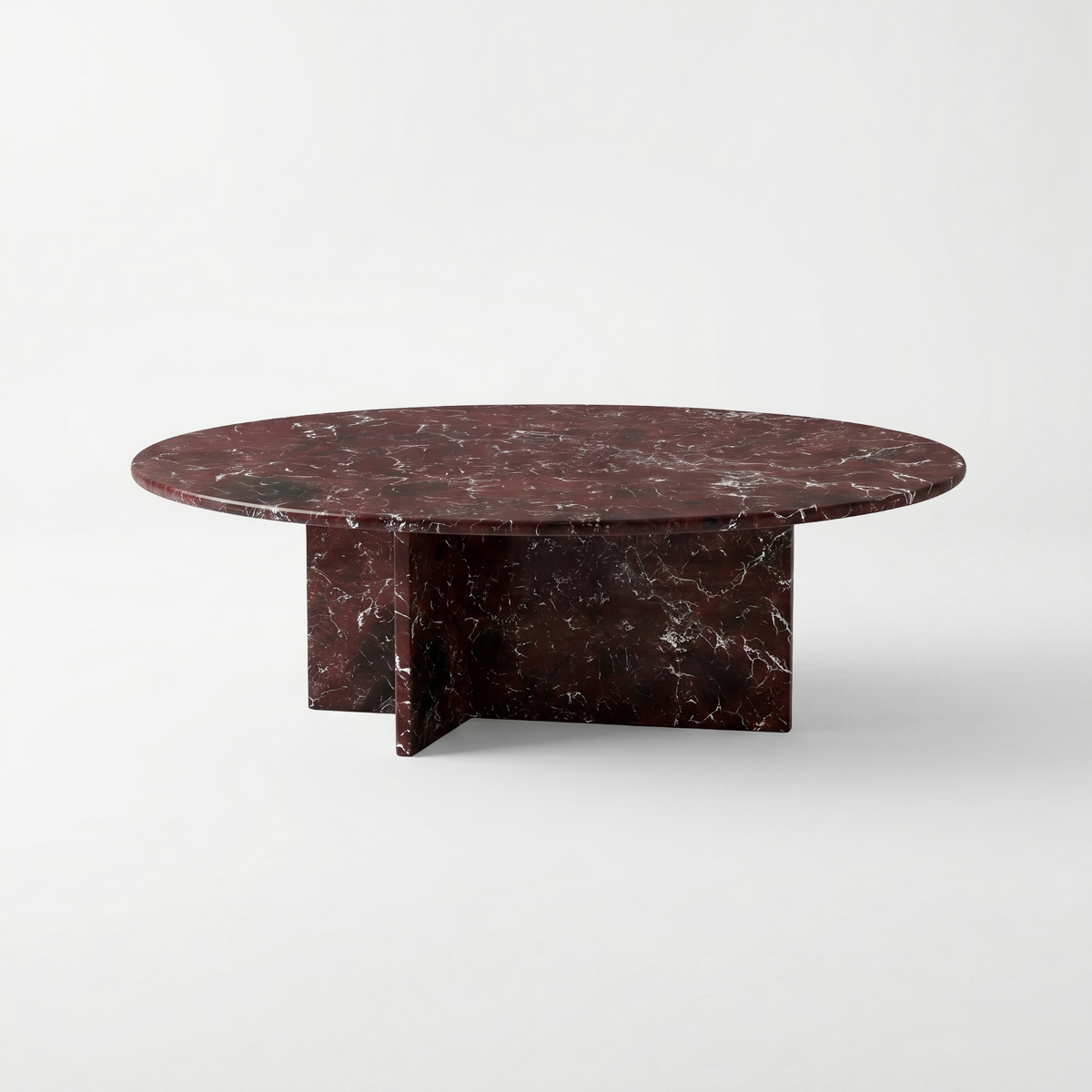 Gigi Round Rosso Levanto Red Marble Coffee Table