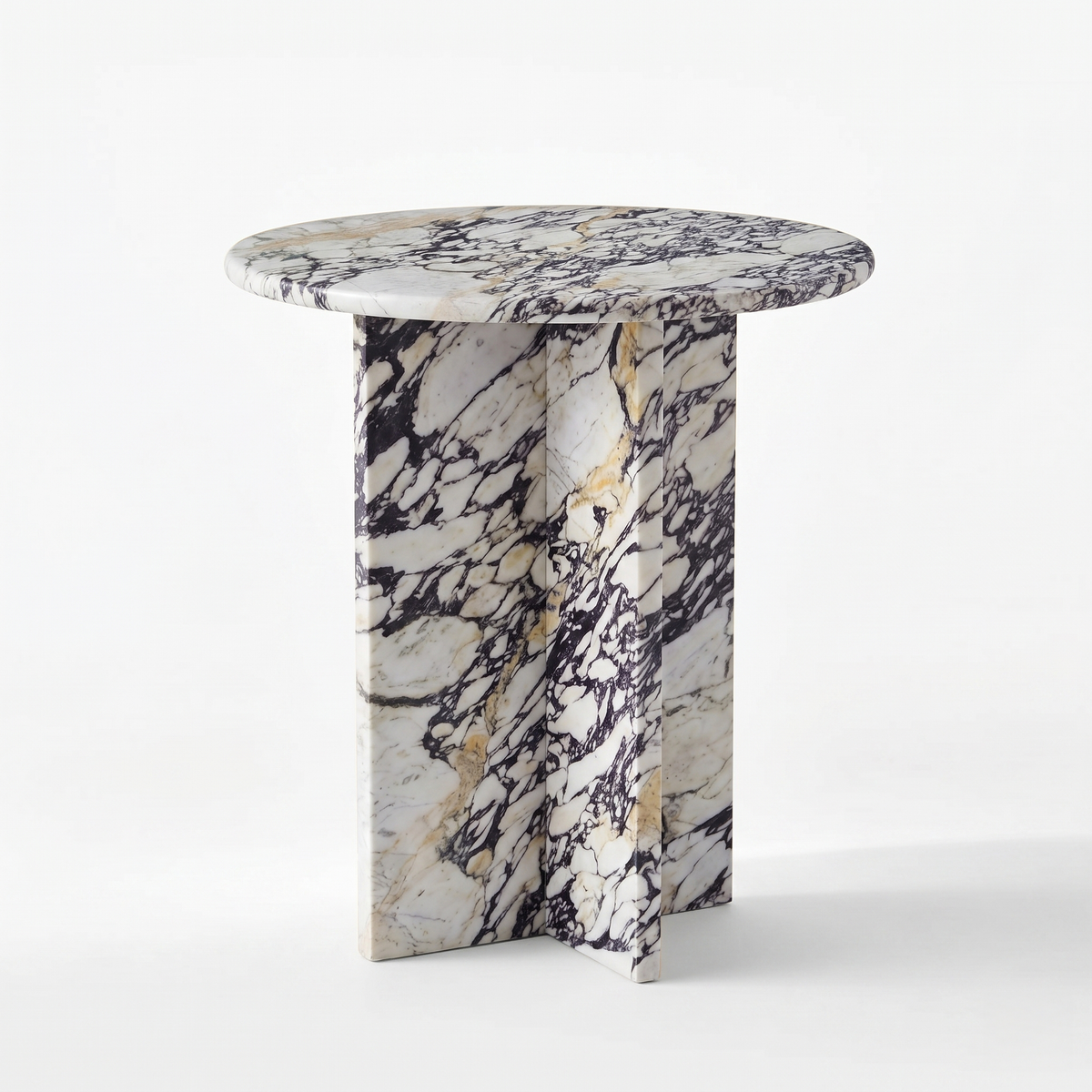 Ole side table in Calacatta Viola marble