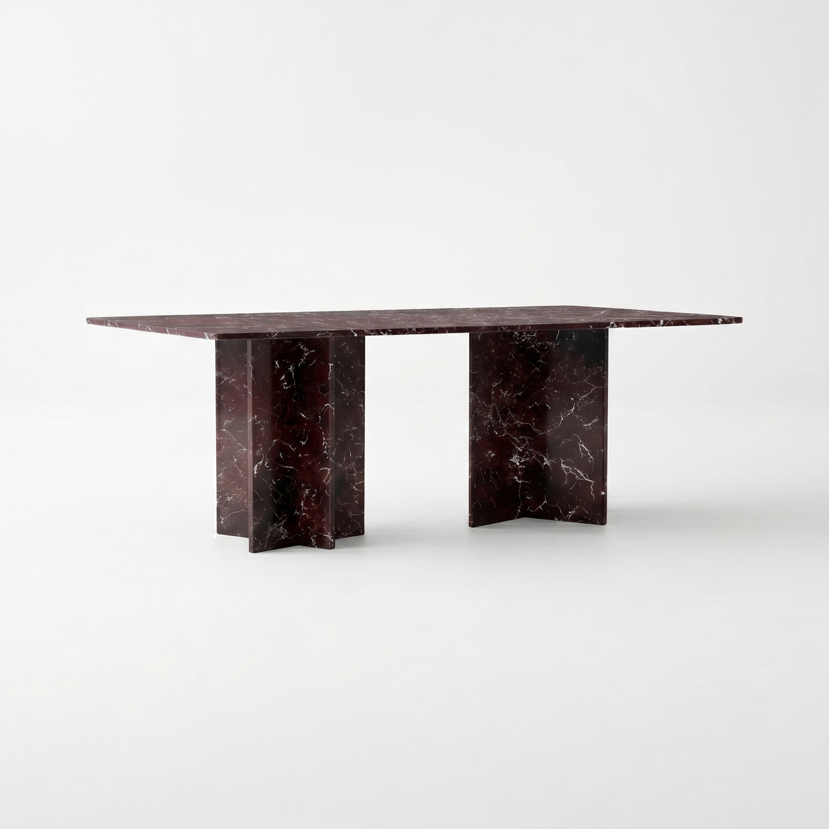Palermo Rectangular Rosso Levanto Red Marble Dining Table