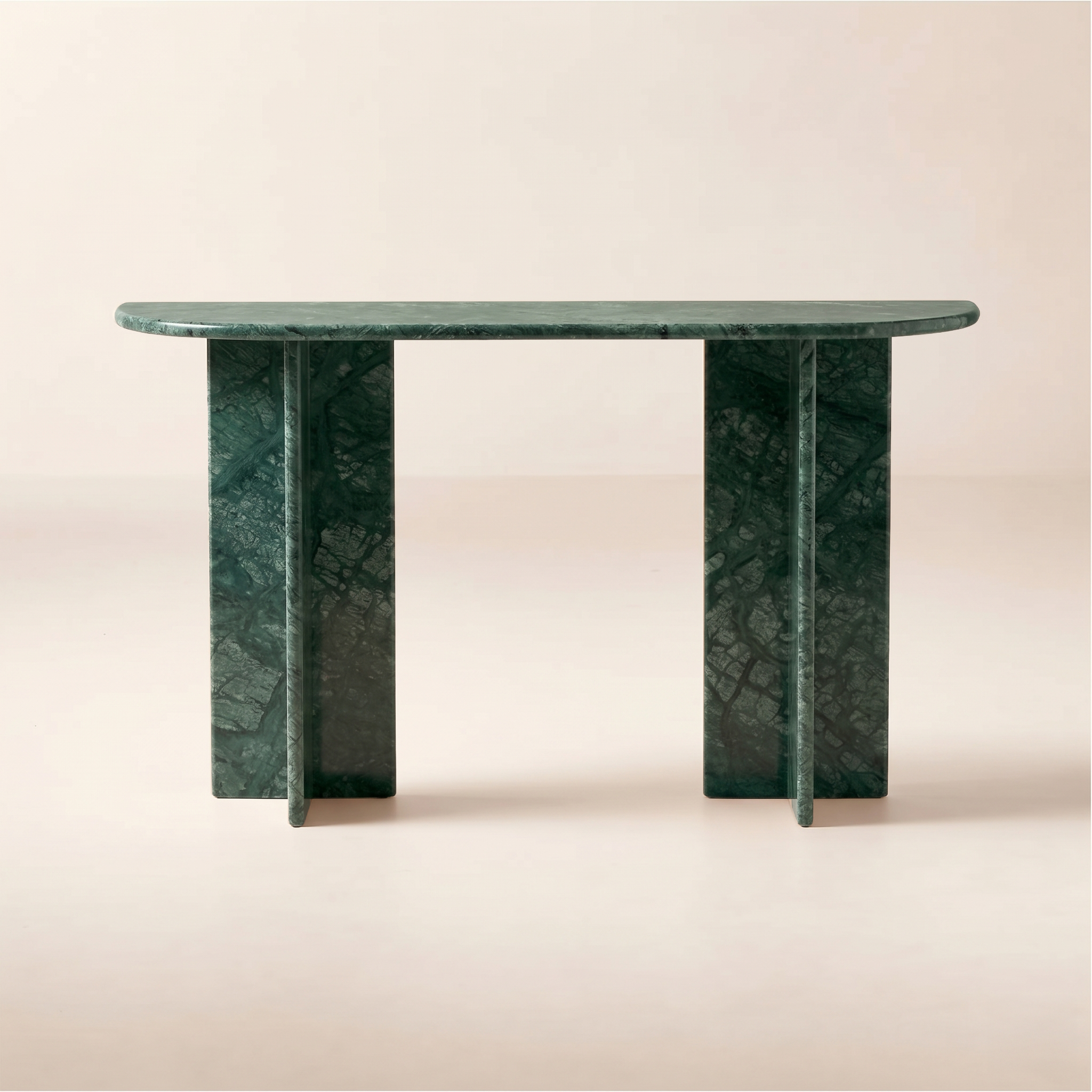 Pascal console table in Verde Guatemala marble